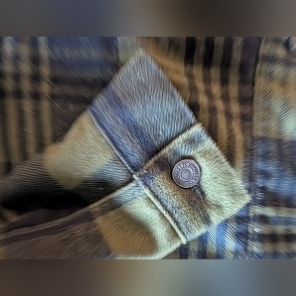 Levi's Mens Plaid Sherpa Jacket Medium - Picture 3 of 4